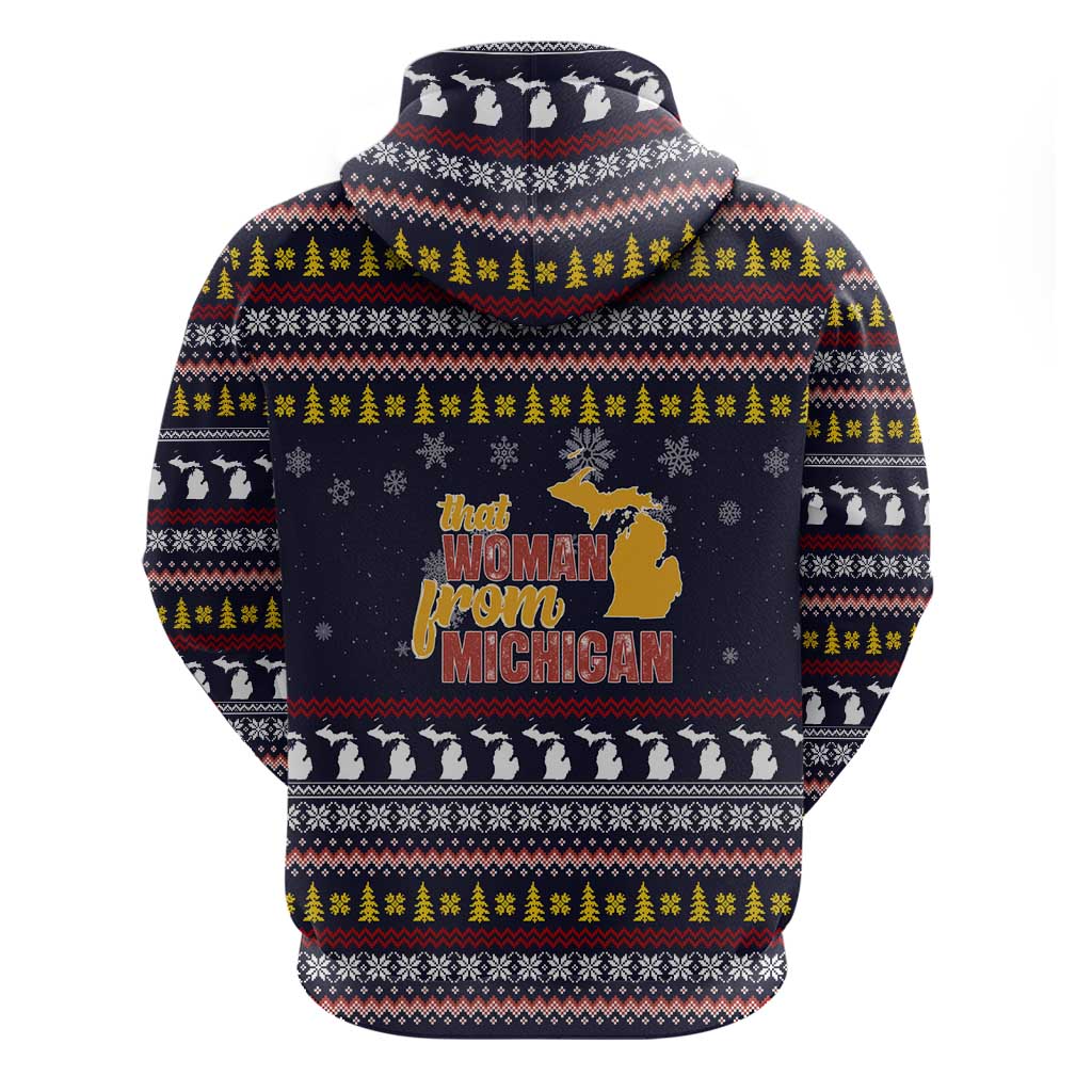 That Woman From Michigan Christmas Zip Hoodie Xmas Holiday Patterns - Wonder Print Shop