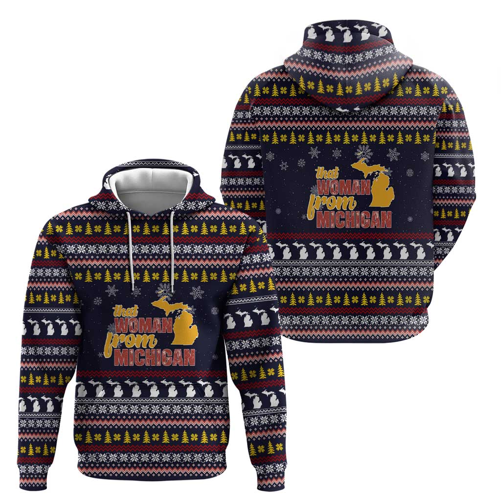 That Woman From Michigan Christmas Zip Hoodie Xmas Holiday Patterns - Wonder Print Shop