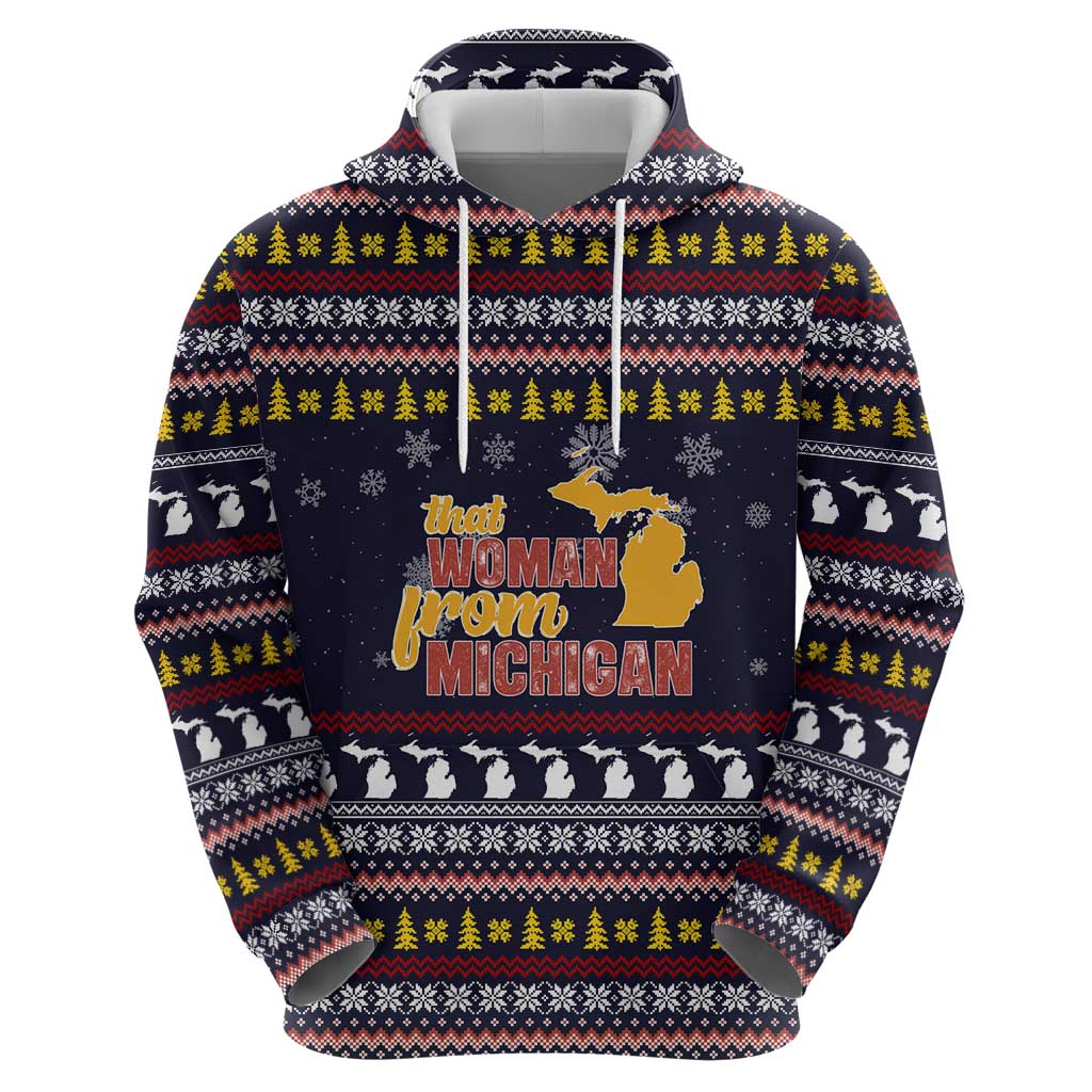 That Woman From Michigan Christmas Zip Hoodie Xmas Holiday Patterns - Wonder Print Shop