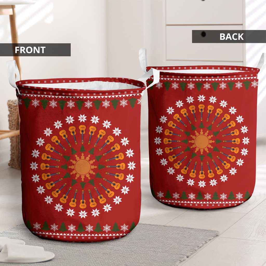Guitar Lover Christmas Laundry Basket Xmas Holiday Patterns - Wonder Print Shop
