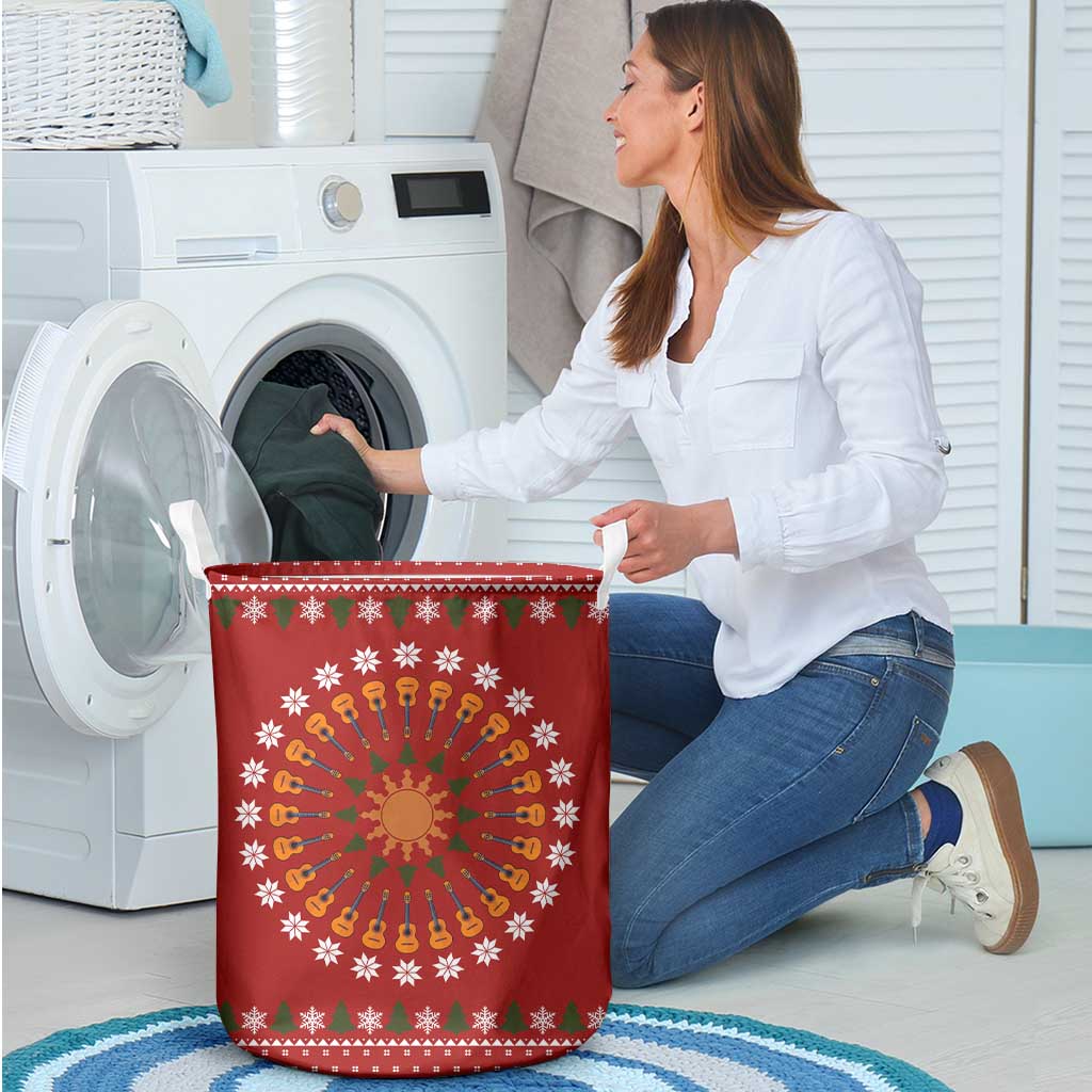 Guitar Lover Christmas Laundry Basket Xmas Holiday Patterns - Wonder Print Shop
