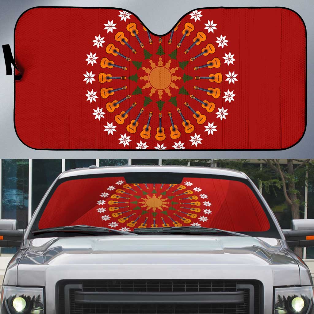 Guitar Lover Christmas Auto Sun Shade Xmas Holiday Patterns - Wonder Print Shop