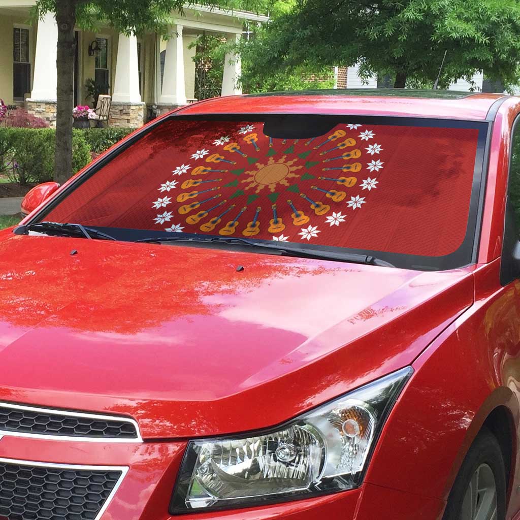 Guitar Lover Christmas Auto Sun Shade Xmas Holiday Patterns - Wonder Print Shop