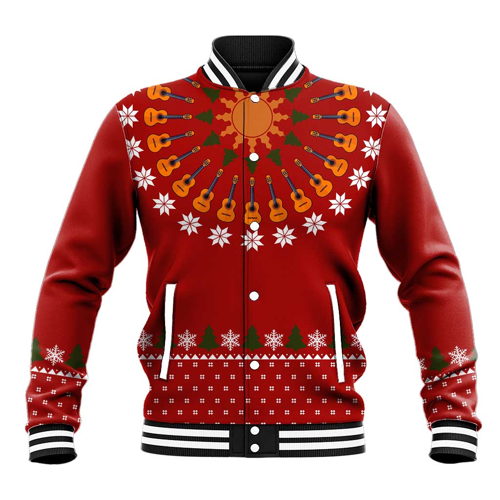 Guitar Lover Christmas Baseball Jacket Xmas Holiday Patterns - Wonder Print Shop