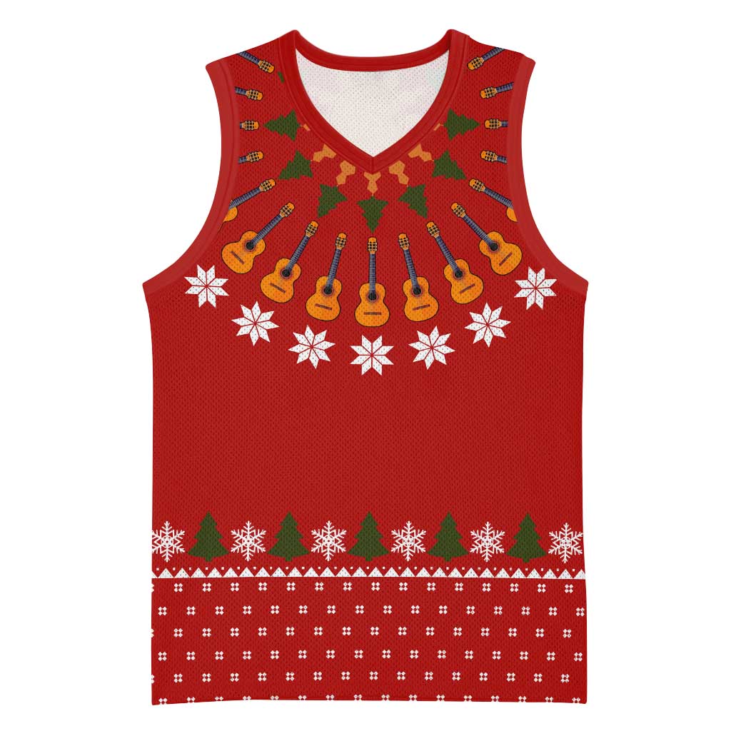 Guitar Lover Christmas Basketball Jersey Xmas Holiday Patterns - Wonder Print Shop
