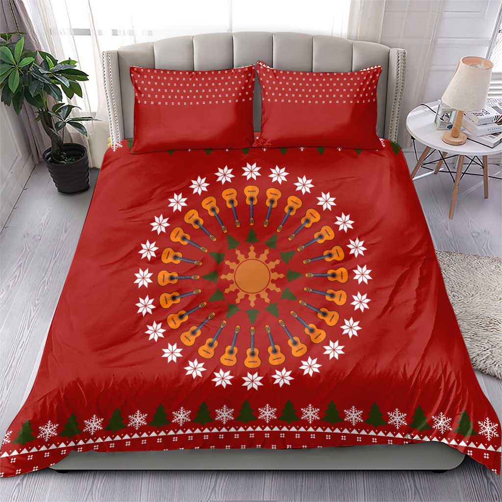 Guitar Lover Christmas Bedding Set Xmas Holiday Patterns - Wonder Print Shop