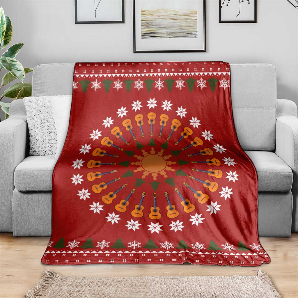 Guitar Lover Christmas Blanket Xmas Holiday Patterns - Wonder Print Shop