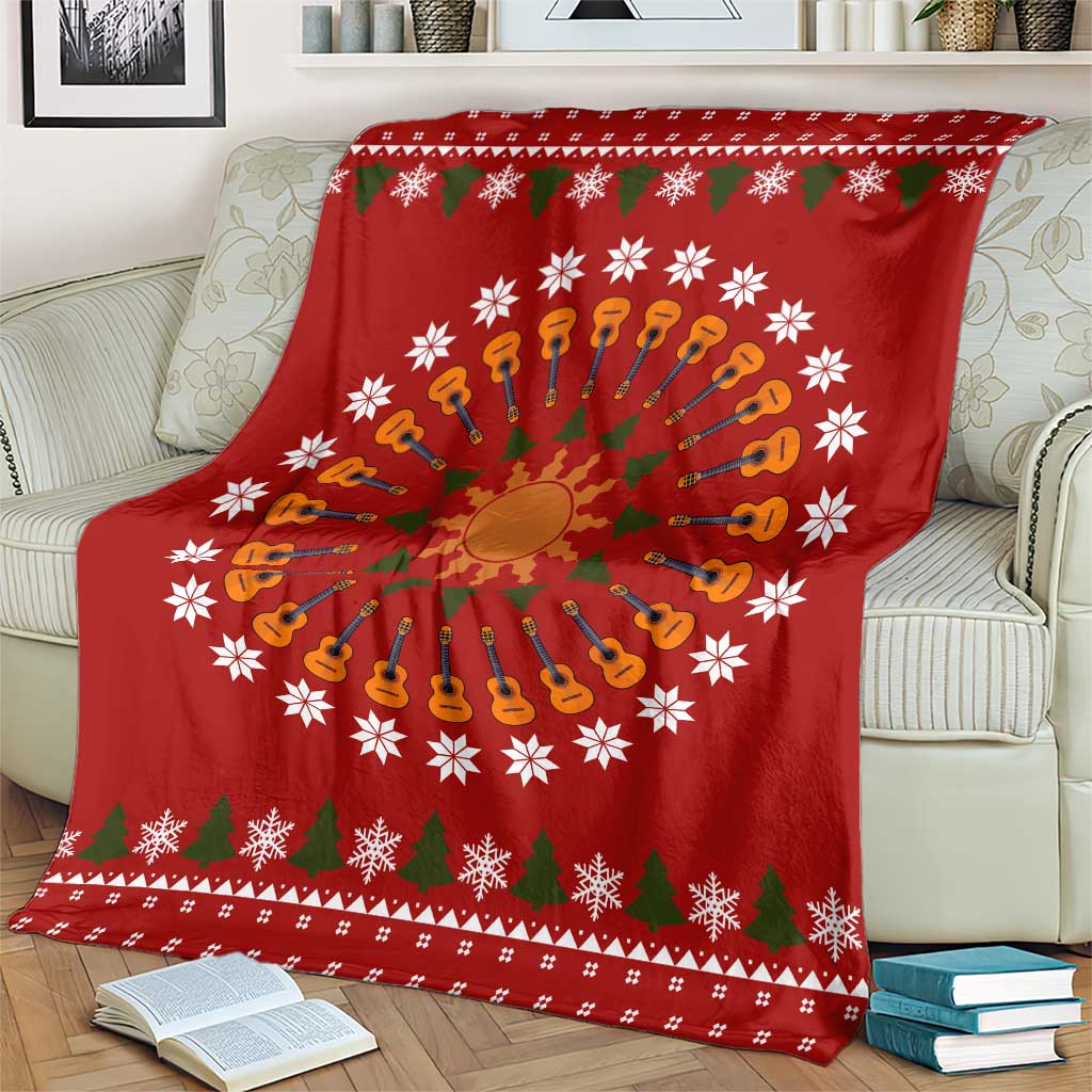 Guitar Lover Christmas Blanket Xmas Holiday Patterns - Wonder Print Shop