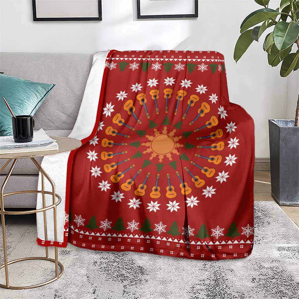 Guitar Lover Christmas Blanket Xmas Holiday Patterns - Wonder Print Shop