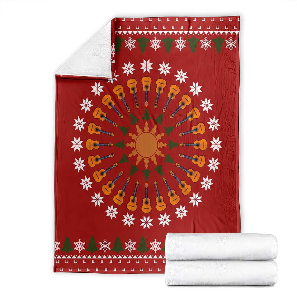 Guitar Lover Christmas Blanket Xmas Holiday Patterns - Wonder Print Shop