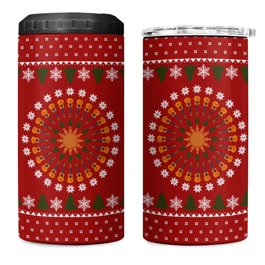 Guitar Lover Christmas 4 in 1 Can Cooler Tumbler Xmas Holiday Patterns - Wonder Print Shop