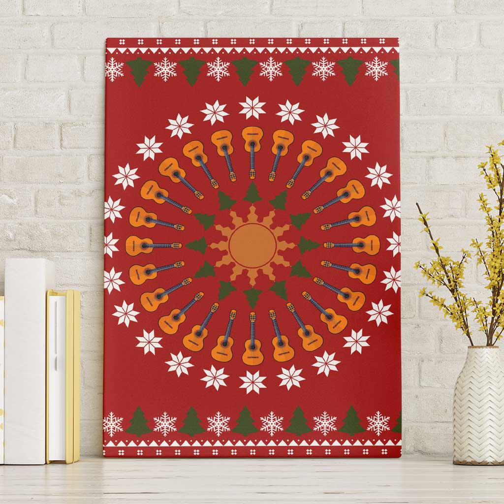 Guitar Lover Christmas Canvas Wall Art Xmas Holiday Patterns - Wonder Print Shop
