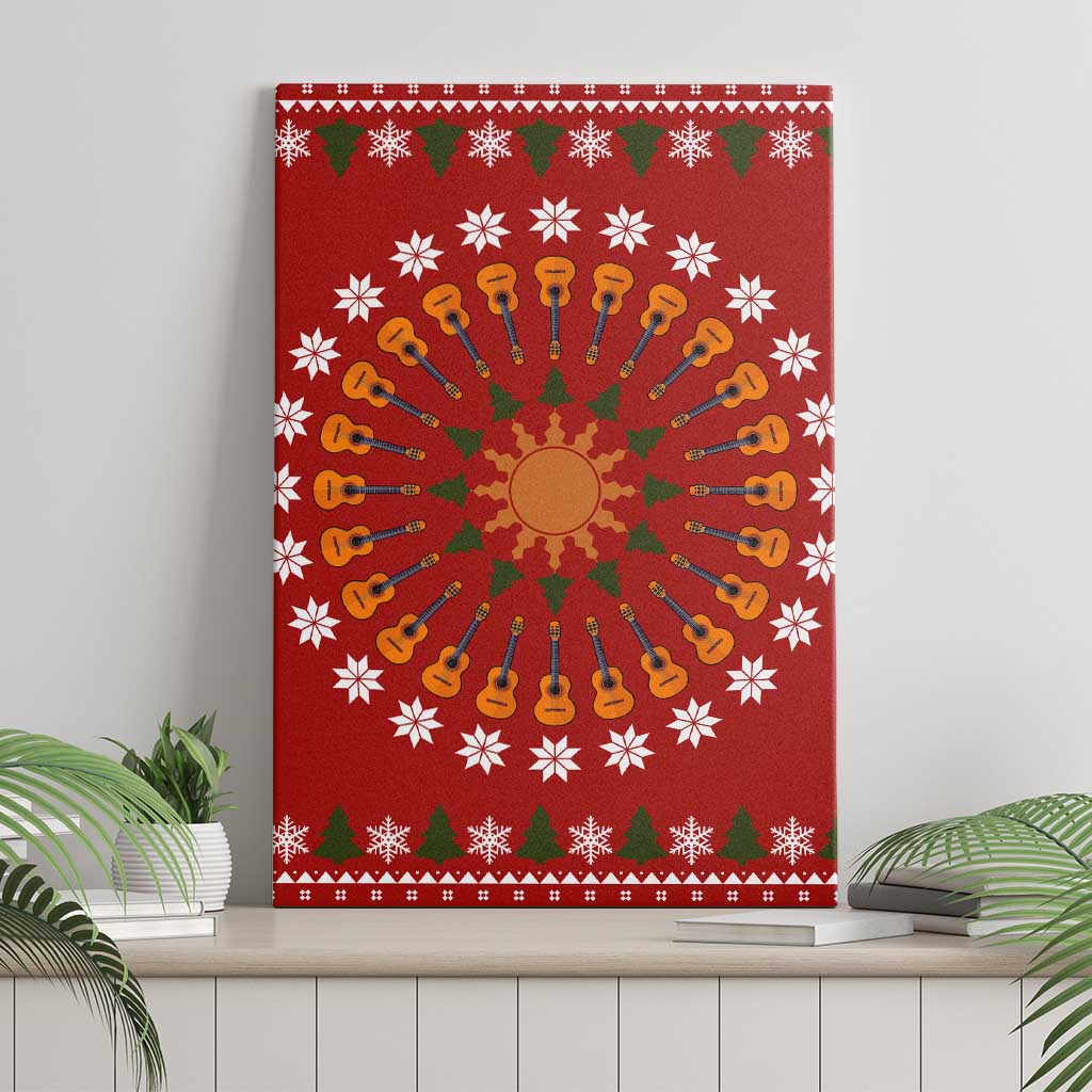 Guitar Lover Christmas Canvas Wall Art Xmas Holiday Patterns - Wonder Print Shop
