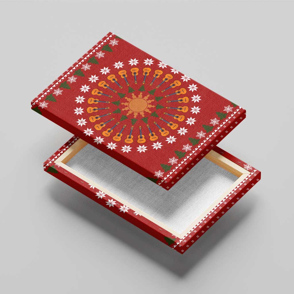 Guitar Lover Christmas Canvas Wall Art Xmas Holiday Patterns - Wonder Print Shop