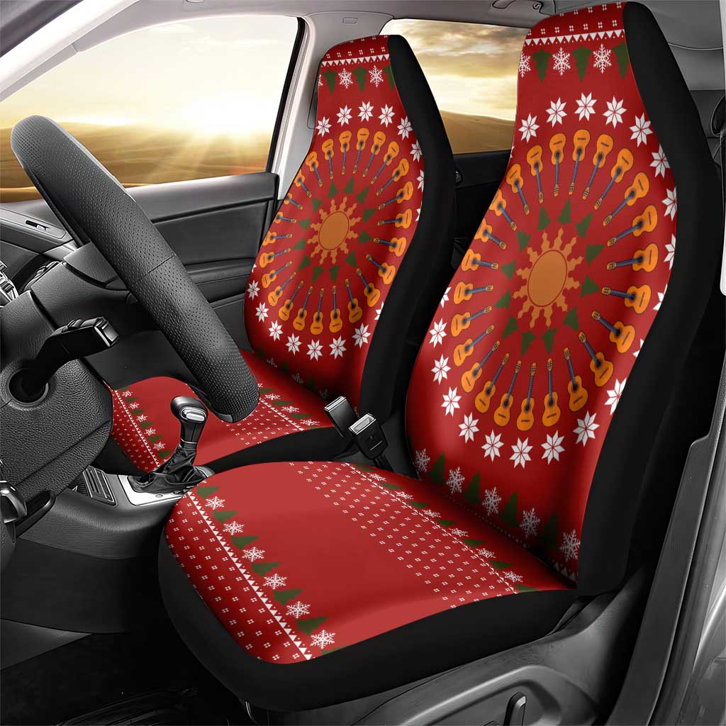 Guitar Lover Christmas Car Seat Cover Xmas Holiday Patterns - Wonder Print Shop