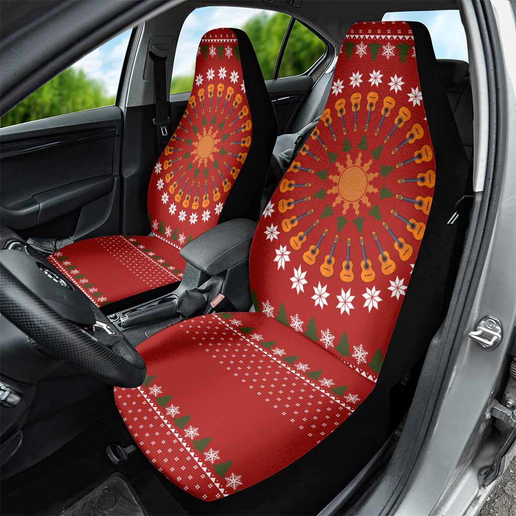 Guitar Lover Christmas Car Seat Cover Xmas Holiday Patterns - Wonder Print Shop