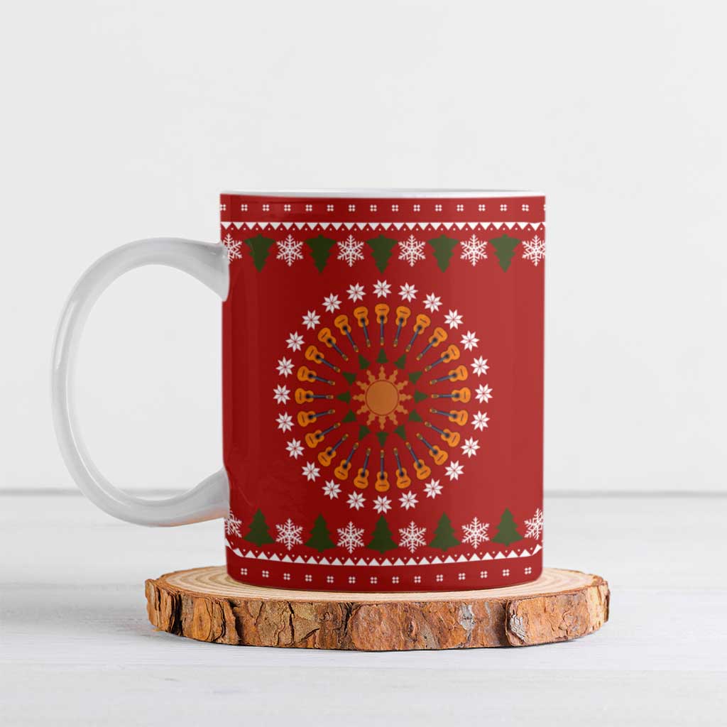 Guitar Lover Christmas Ceramic Mug Xmas Holiday Patterns - Wonder Print Shop