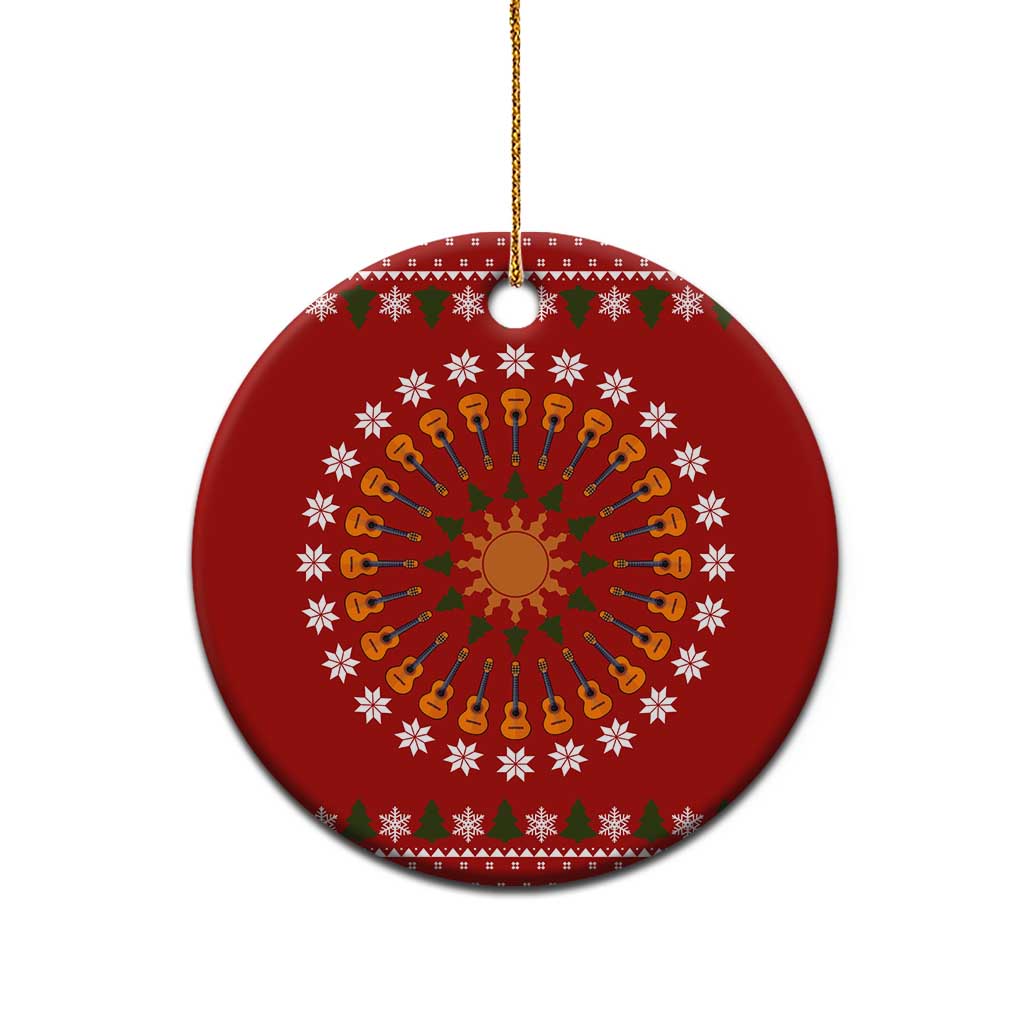Guitar Lover Christmas Ceramic Ornament Xmas Holiday Patterns - Wonder Print Shop
