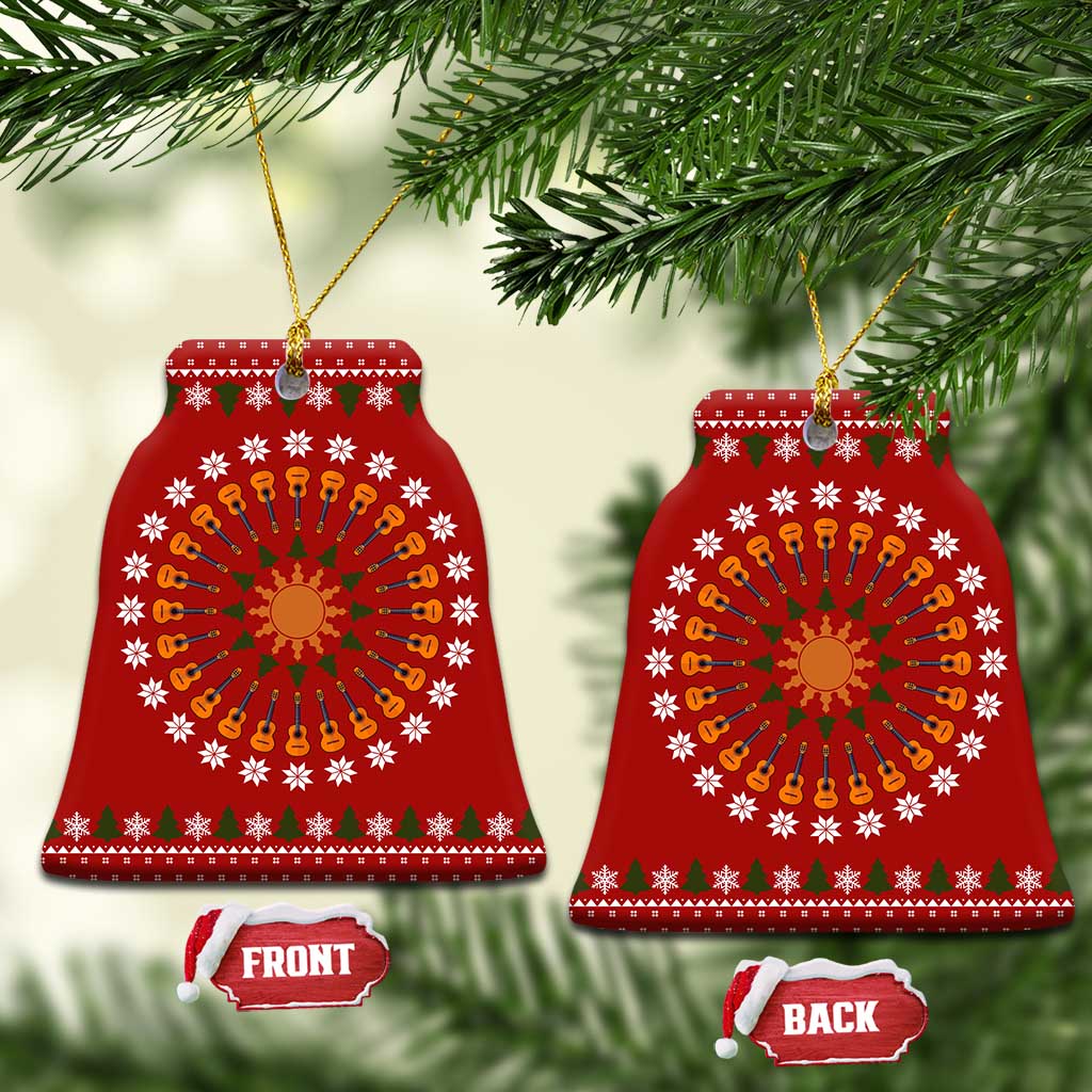 Guitar Lover Christmas Ceramic Ornament Xmas Holiday Patterns - Wonder Print Shop