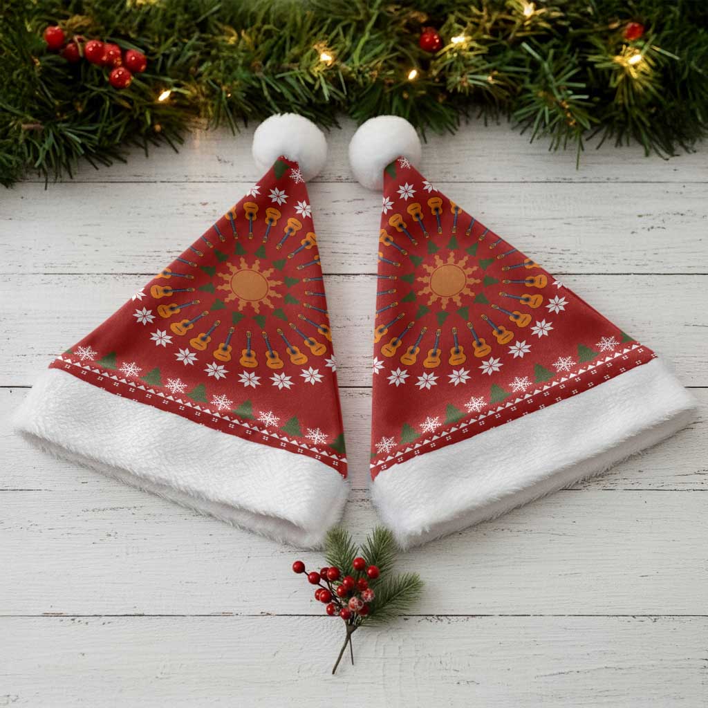 Guitar Lover Christmas Santa Hat Xmas Holiday Patterns - Wonder Print Shop
