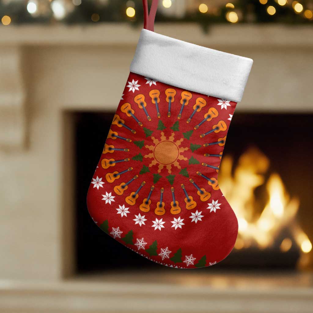 Guitar Lover Christmas Stocking Xmas Holiday Patterns - Wonder Print Shop