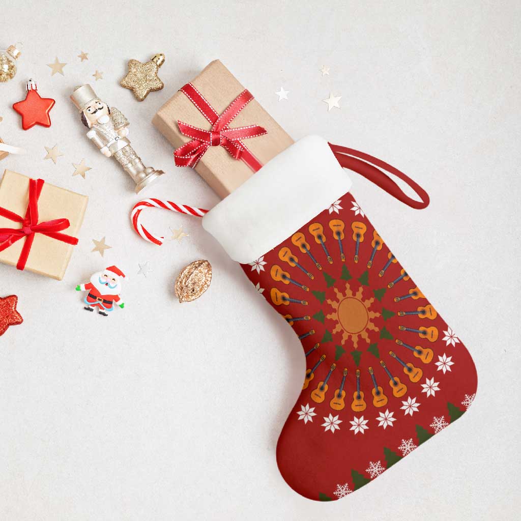 Guitar Lover Christmas Stocking Xmas Holiday Patterns - Wonder Print Shop