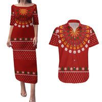 Guitar Lover Christmas Couples Matching Puletasi and Hawaiian Shirt Xmas Holiday Patterns - Wonder Print Shop
