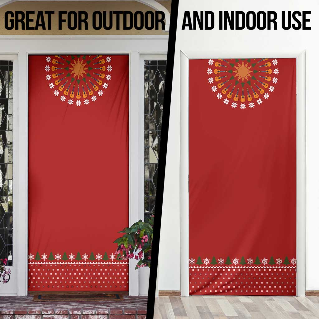 Guitar Lover Christmas Door Cover Xmas Holiday Patterns - Wonder Print Shop