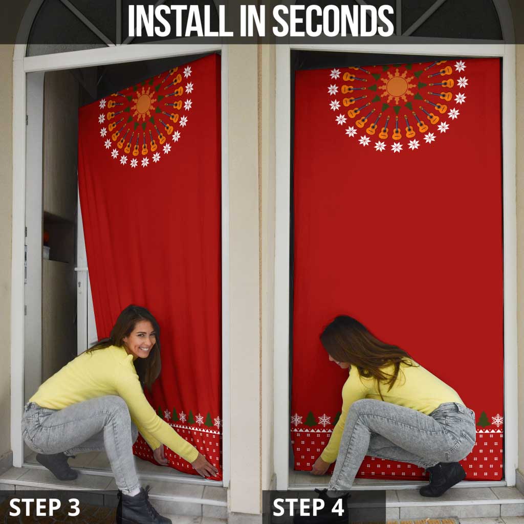 Guitar Lover Christmas Door Cover Xmas Holiday Patterns - Wonder Print Shop