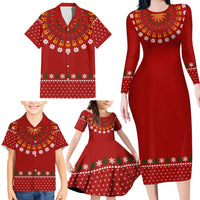 Guitar Lover Christmas Family Matching Long Sleeve Bodycon Dress and Hawaiian Shirt Xmas Holiday Patterns - Wonder Print Shop