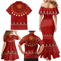 Guitar Lover Christmas Family Matching Mermaid Dress and Hawaiian Shirt Xmas Holiday Patterns - Wonder Print Shop