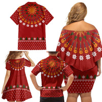 Guitar Lover Christmas Family Matching Off Shoulder Short Dress and Hawaiian Shirt Xmas Holiday Patterns - Wonder Print Shop
