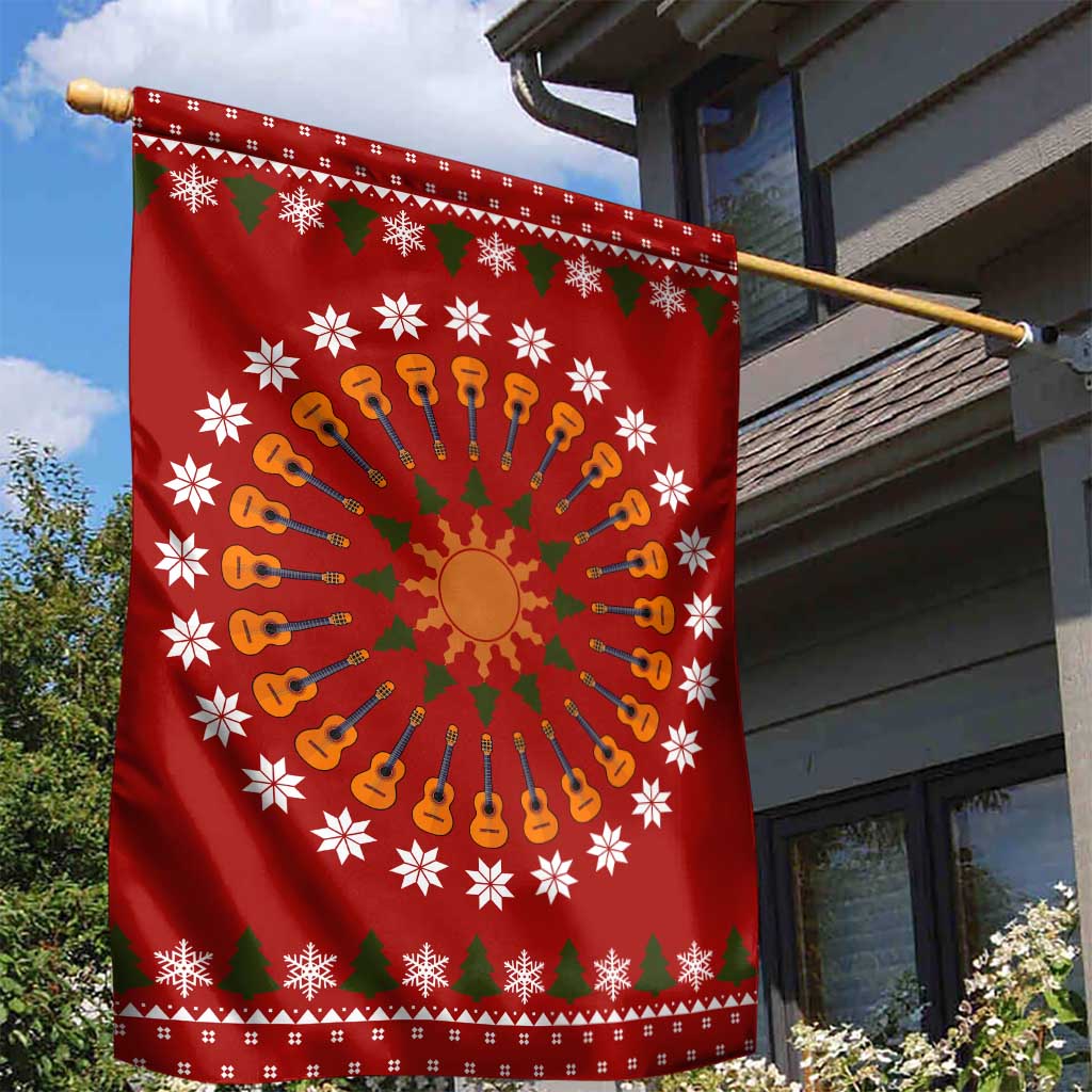Guitar Lover Christmas Garden Flag Xmas Holiday Patterns - Wonder Print Shop