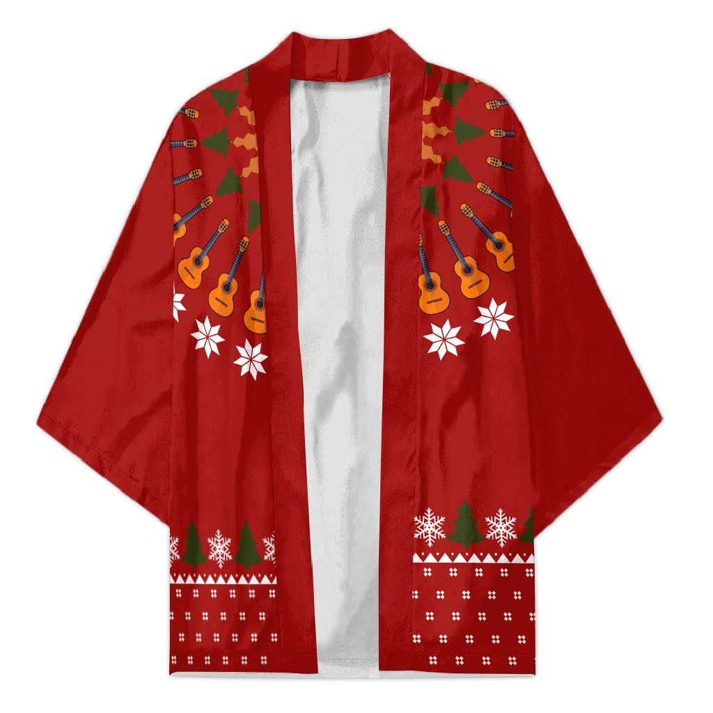Guitar Lover Christmas Kimono Xmas Holiday Patterns - Wonder Print Shop