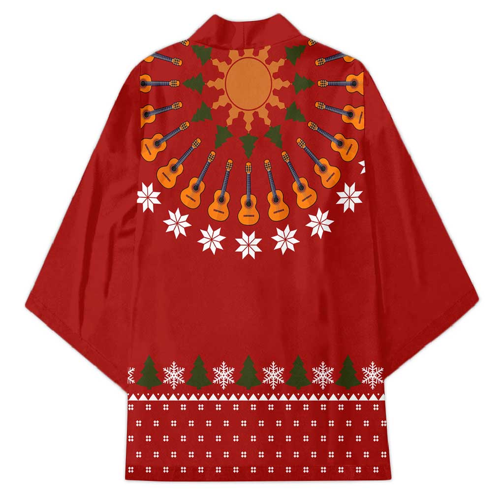 Guitar Lover Christmas Kimono Xmas Holiday Patterns - Wonder Print Shop