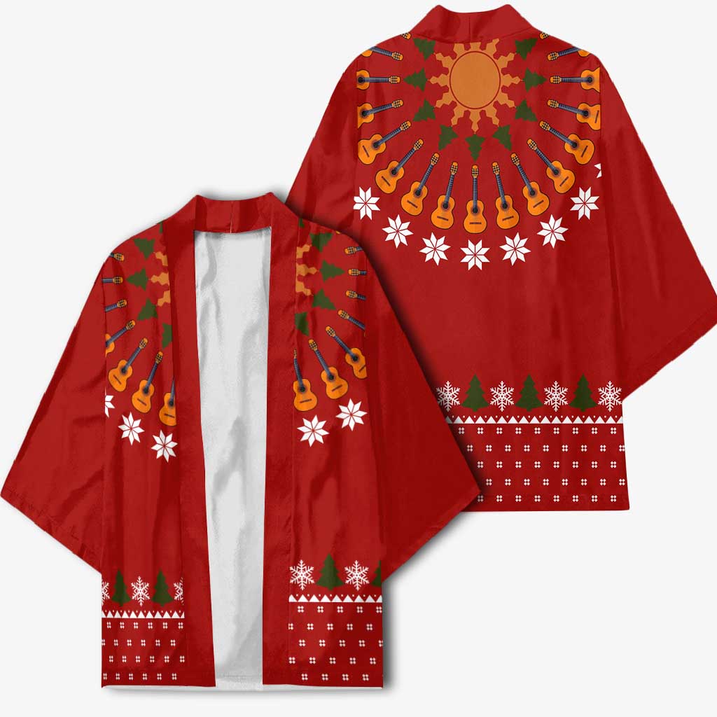 Guitar Lover Christmas Kimono Xmas Holiday Patterns - Wonder Print Shop