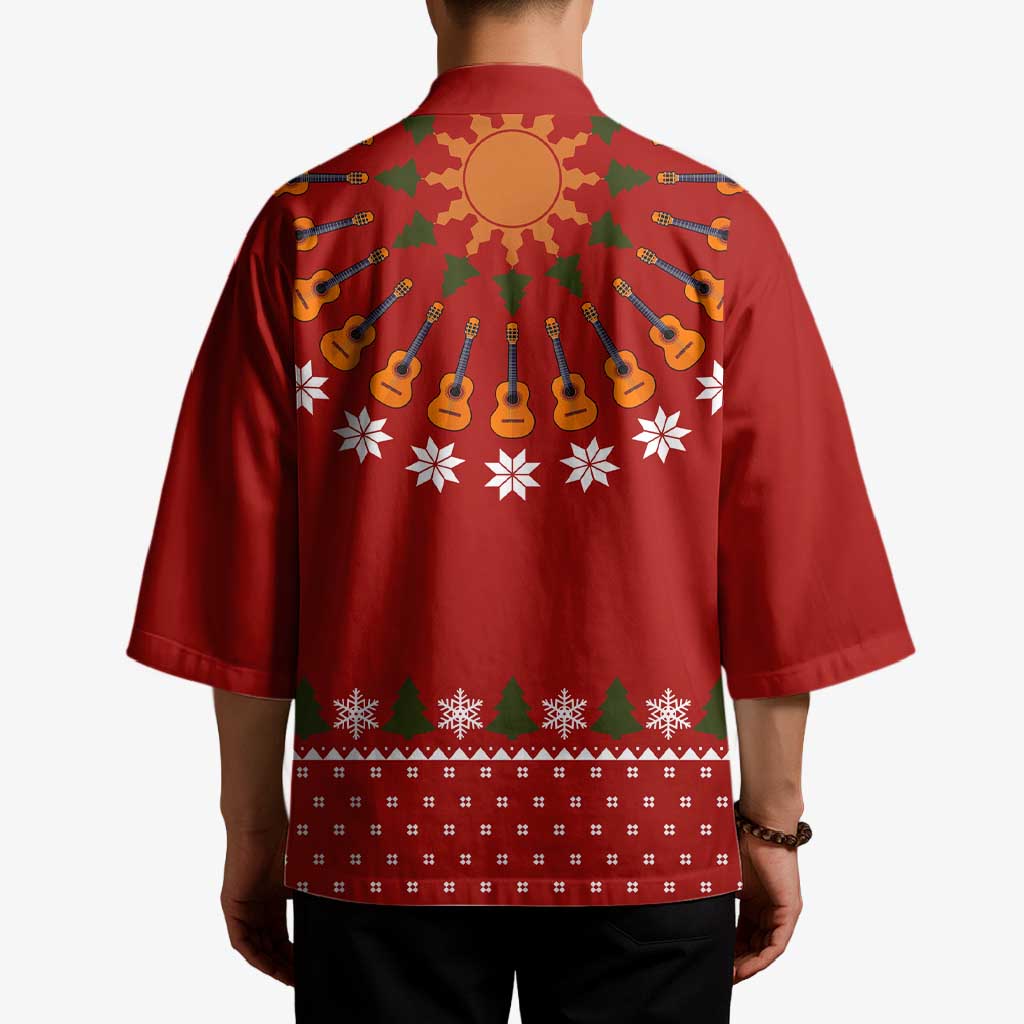 Guitar Lover Christmas Kimono Xmas Holiday Patterns - Wonder Print Shop