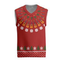 Guitar Lover Christmas Knitted V-Neck Vest Xmas Holiday Patterns - Wonder Print Shop