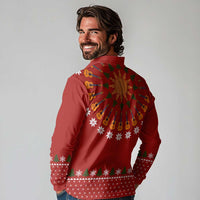 Guitar Lover Christmas Long Sleeve Polo Shirt Xmas Holiday Patterns - Wonder Print Shop