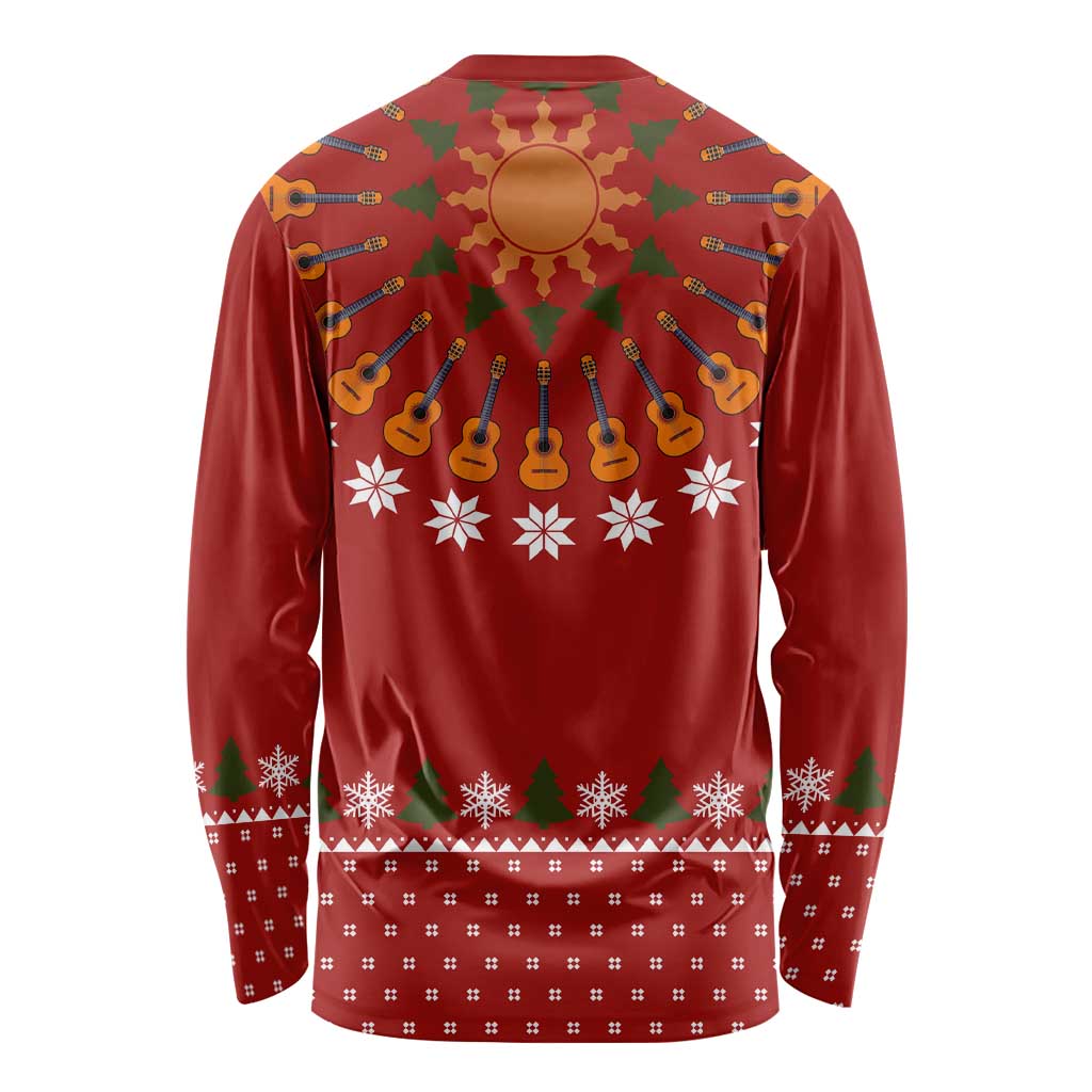 Guitar Lover Christmas Long Sleeve Shirt Xmas Holiday Patterns - Wonder Print Shop