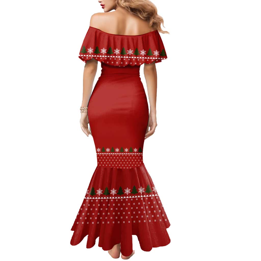 Guitar Lover Christmas Mermaid Dress Xmas Holiday Patterns - Wonder Print Shop