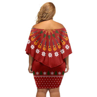 Guitar Lover Christmas Off Shoulder Short Dress Xmas Holiday Patterns - Wonder Print Shop