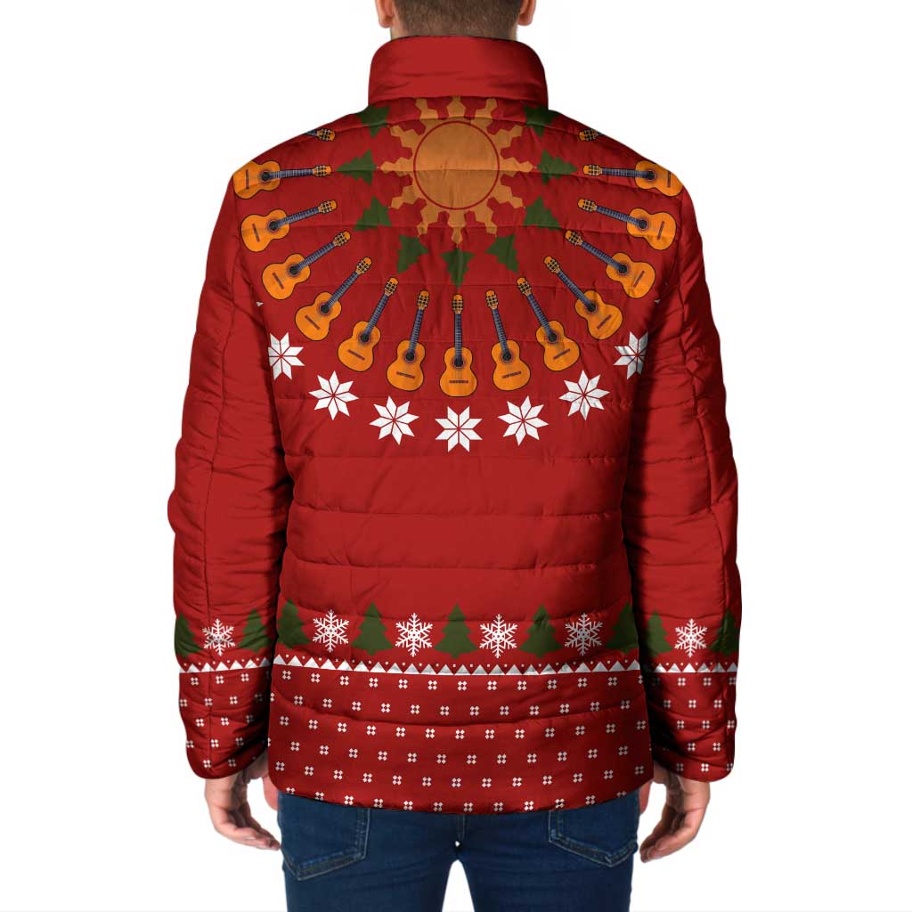 Guitar Lover Christmas Padded Jacket Xmas Holiday Patterns - Wonder Print Shop