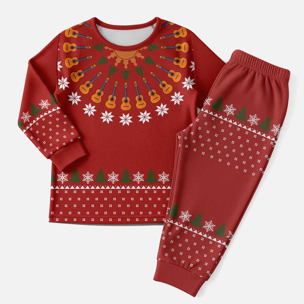 Guitar Lover Christmas Pajama Set Xmas Holiday Patterns - Wonder Print Shop