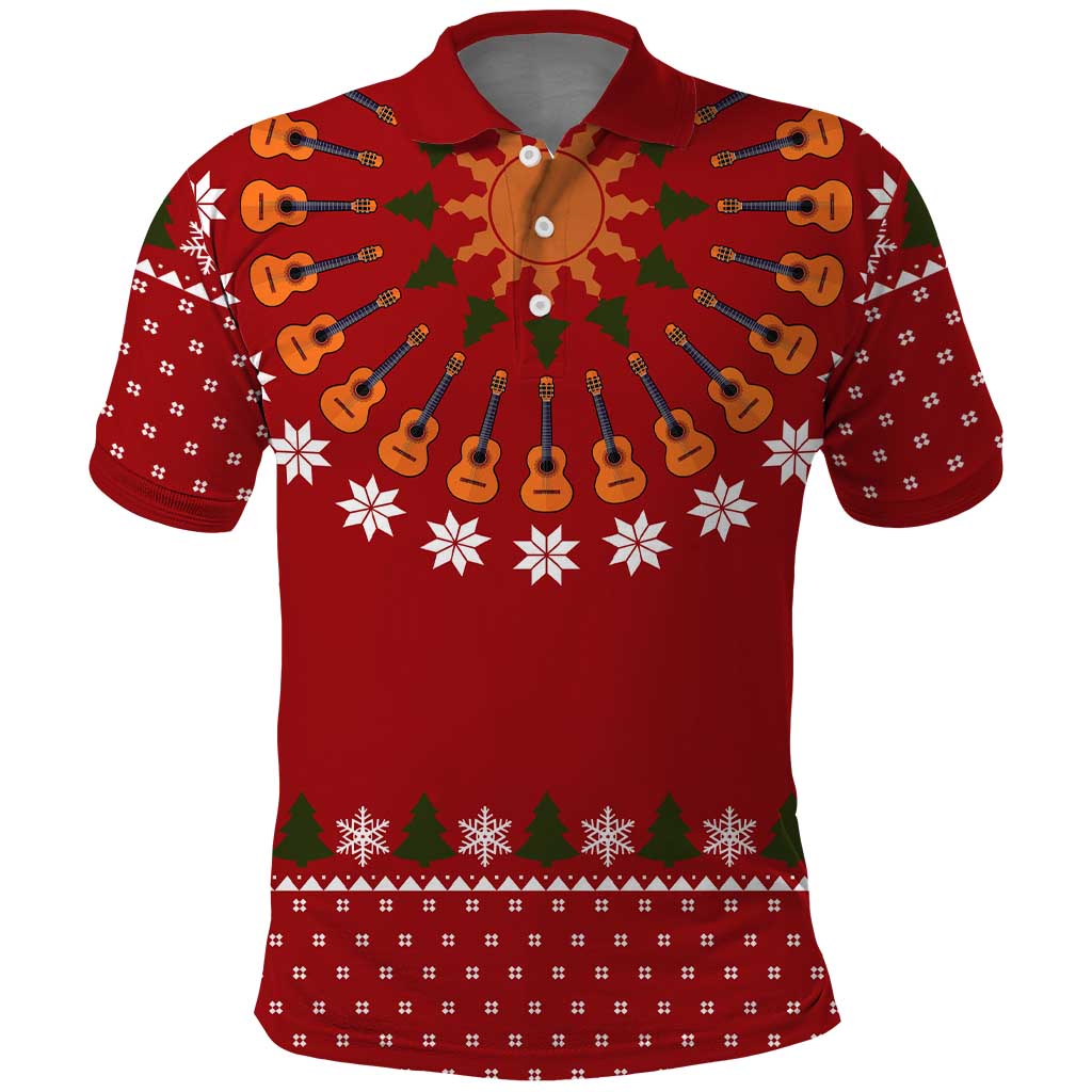 Guitar Lover Christmas Polo Shirt Xmas Holiday Patterns - Wonder Print Shop