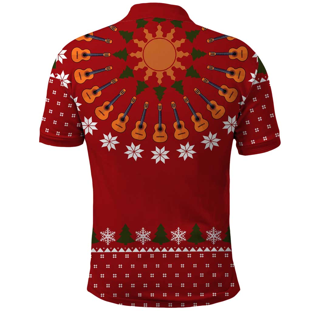 Guitar Lover Christmas Polo Shirt Xmas Holiday Patterns - Wonder Print Shop