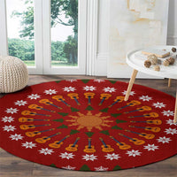 Guitar Lover Christmas Round Carpet Xmas Holiday Patterns - Wonder Print Shop