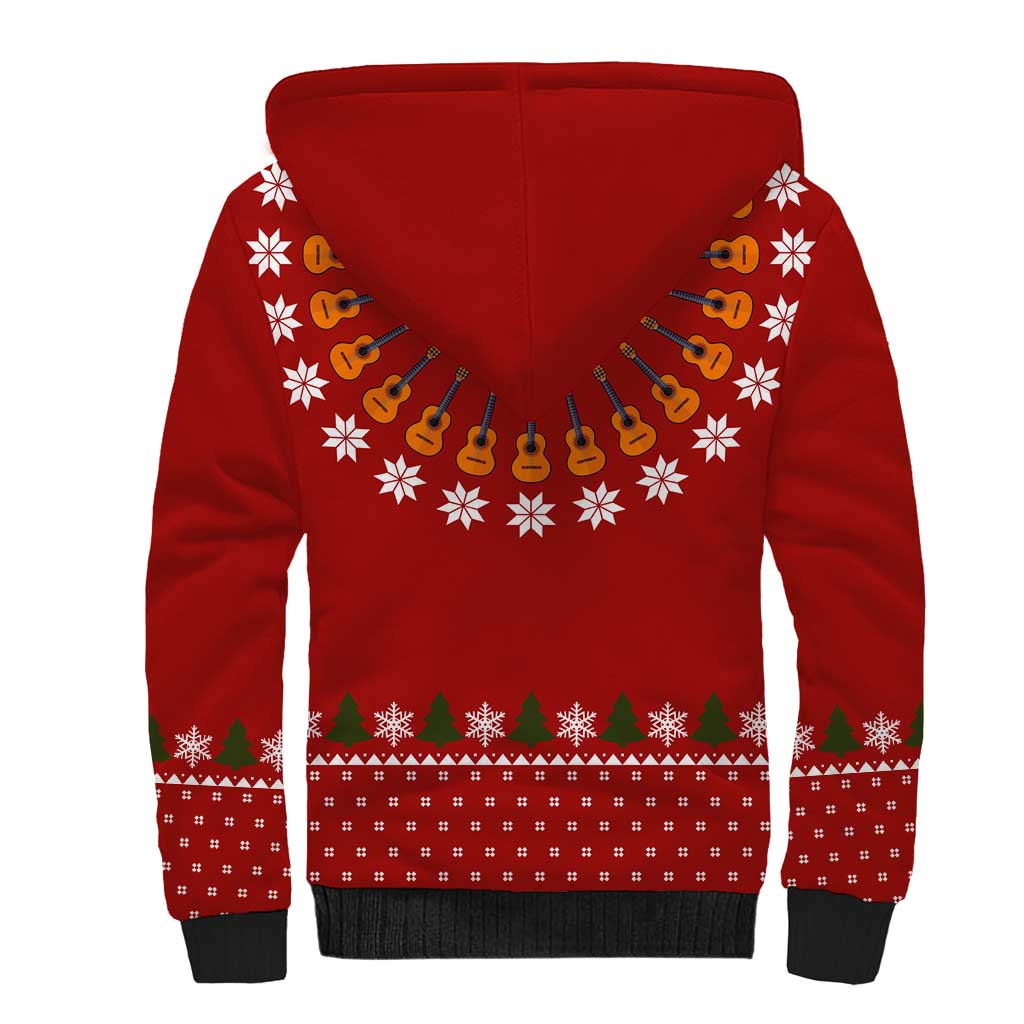 Guitar Lover Christmas Sherpa Hoodie Xmas Holiday Patterns - Wonder Print Shop
