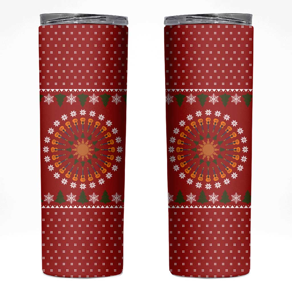 Guitar Lover Christmas Skinny Tumbler Xmas Holiday Patterns - Wonder Print Shop