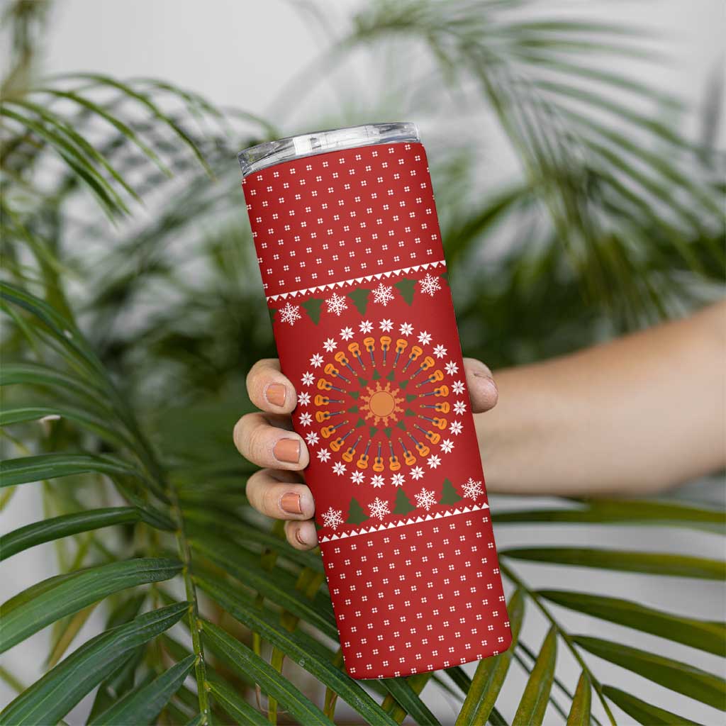 Guitar Lover Christmas Skinny Tumbler Xmas Holiday Patterns - Wonder Print Shop